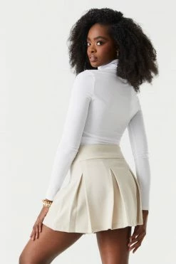 Stitches Ladies Soft Ribbed Turtle Neck Long Sleeve Top Tops