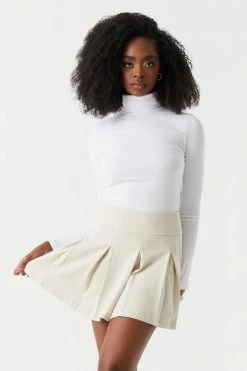 Stitches Ladies Soft Ribbed Turtle Neck Long Sleeve Top Tops