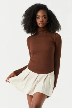 Stitches Ladies Soft Ribbed Turtle Neck Long Sleeve Top Tops