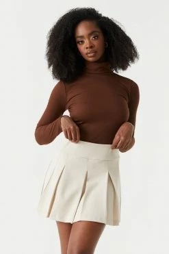 Stitches Ladies Soft Ribbed Turtle Neck Long Sleeve Top Tops