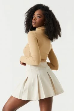 Stitches Ladies Soft Ribbed Turtle Neck Long Sleeve Top Tops