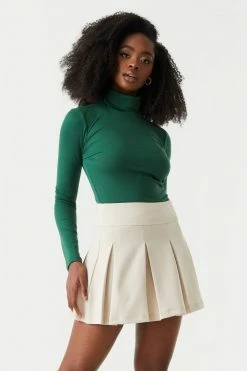 Stitches Ladies Soft Ribbed Turtle Neck Long Sleeve Top Tops