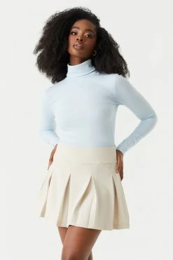 Stitches Ladies Soft Ribbed Turtle Neck Long Sleeve Top Tops