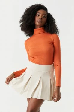 Stitches Ladies Soft Ribbed Turtle Neck Long Sleeve Top Tops