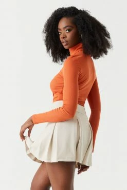 Stitches Ladies Soft Ribbed Turtle Neck Long Sleeve Top Tops