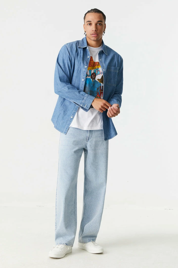 Mens Button-Up Denim Shirt 3 Mens Button-Up Denim Shirt