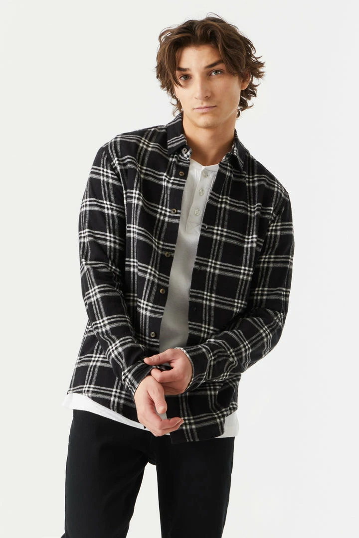 Mens Tops Plaid Button-Up Long Sleeve Top 1 Mens Tops Plaid Button-Up Long Sleeve Top