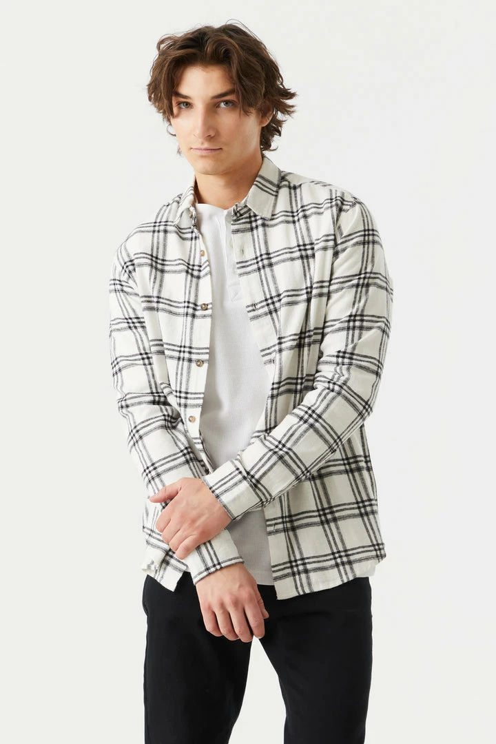 Mens Tops Plaid Button-Up Long Sleeve Top 4 Mens Tops Plaid Button-Up Long Sleeve Top