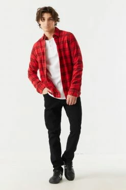 Mens Tops Plaid Button-Up Long Sleeve Top 17 Mens Tops Plaid Button-Up Long Sleeve Top
