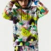 Mens Graffiti Print Hoodie Tops