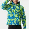 Mens Warped Smiley Print Hoodie Tops
