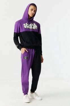 Mens Tops Nice Graffiti Graphic Split Print Hoodie