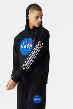 Mens Tops NASA Graphic Chenille Hoodie