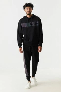 Mens Reflective Iridescent NASA Graphic Hoodie Tops 7 Mens Reflective Iridescent NASA Graphic Hoodie Tops