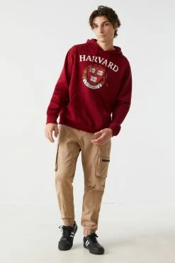 Mens Harvard Varsity Graphic Hoodie Tops