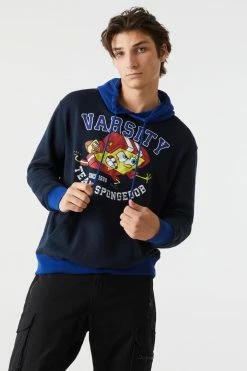 Mens SpongeBob Varsity Graphic Hoodie