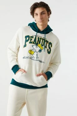 Mens Peanuts Varsity Graphic Hoodie