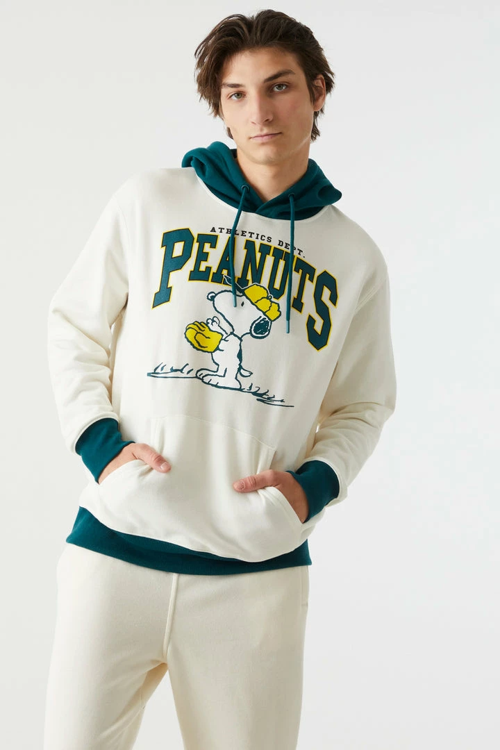 Mens Peanuts Varsity Graphic Hoodie 1 Mens Peanuts Varsity Graphic Hoodie