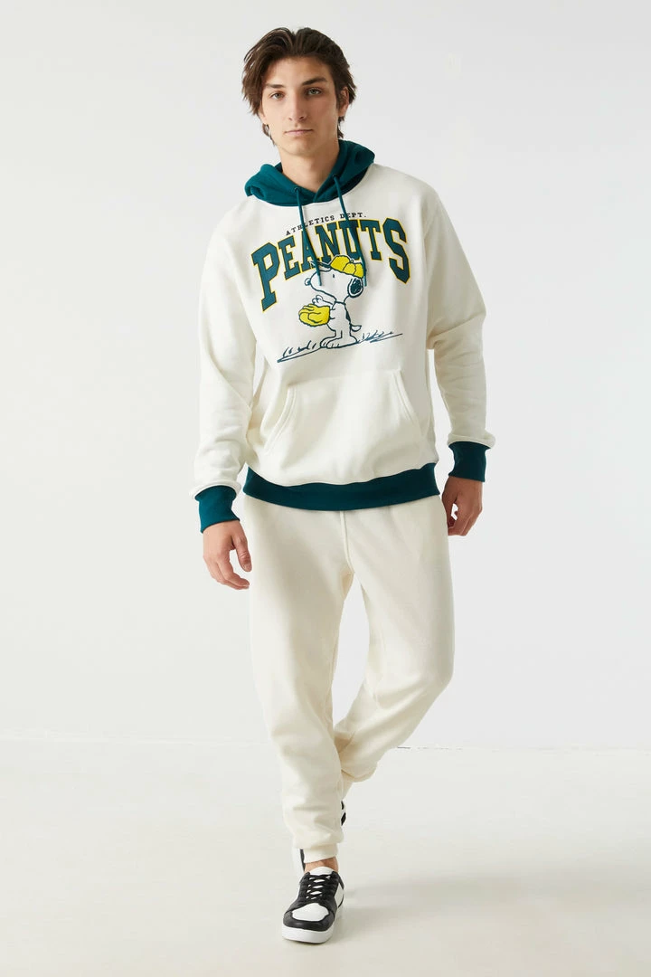 Mens Peanuts Varsity Graphic Hoodie 3 Mens Peanuts Varsity Graphic Hoodie