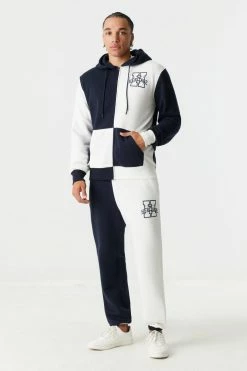 Mens Urban Heritage Graphic Colour Block Zip-Up Hoodie Tops 5 Mens Urban Heritage Graphic Colour Block Zip-Up Hoodie Tops