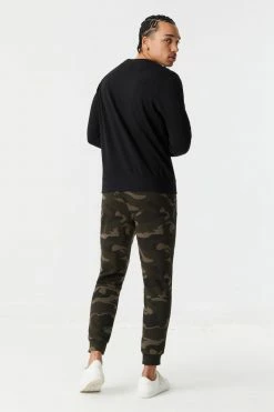 Mens Online Exclusive Camo Print Zip-Up Pocket Jogger
