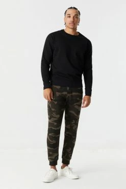 Mens Online Exclusive Camo Print Zip-Up Pocket Jogger