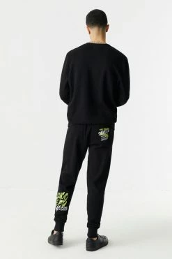 Mens Graffiti Smiley Graphic Jogger