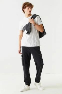 Mens Self-Tie Drawstring Cargo Jogger