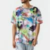 Mens Graffiti Print Boxy T-Shirt