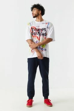 Mens White Rise Above Anything Graphic T-Shirt