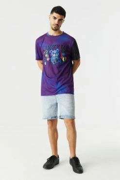 Mens Lucky Me Bear Graphic T-Shirt Tops 5 Mens Lucky Me Bear Graphic T-Shirt Tops