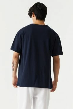 Mens Tokyo Graphic Striped Boxy T-Shirt Tops