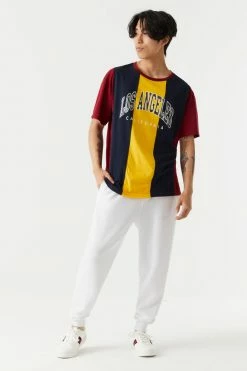 Mens Tokyo Graphic Striped Boxy T-Shirt Tops