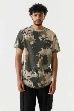Mens Camo Print Code Alpha Graphic T-Shirt