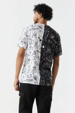 Mens Conspiracy Theory Split Print T-Shirt