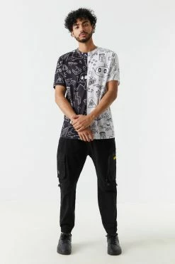 Mens Conspiracy Theory Split Print T-Shirt