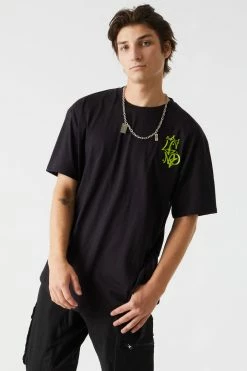 Mens Tops Legend Graphic Oversized Long Line T-Shirt