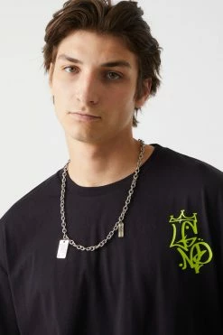 Mens Tops Legend Graphic Oversized Long Line T-Shirt