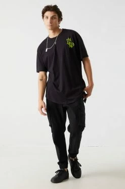 Mens Tops Legend Graphic Oversized Long Line T-Shirt