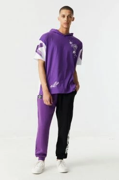 Mens Hustle Hard Graphic Short Sleeve Boxy Hoodie 5 Mens Hustle Hard Graphic Short Sleeve Boxy Hoodie