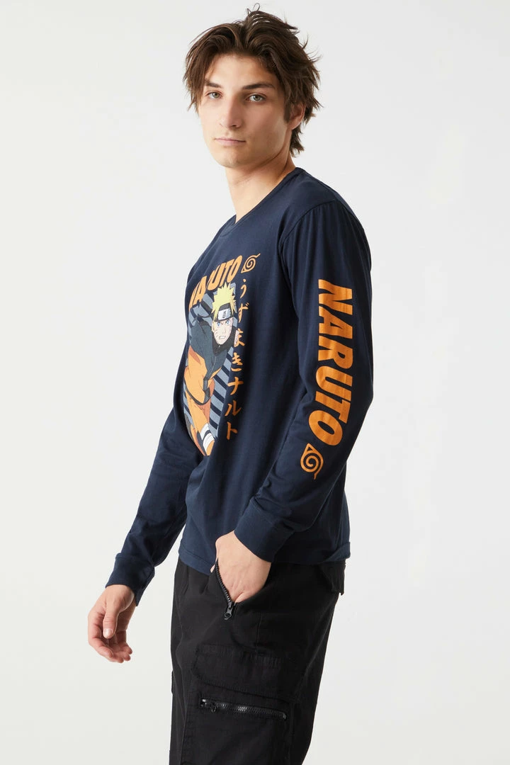 Mens Tops Naruto Graphic Long Sleeve Top 2 Mens Tops Naruto Graphic Long Sleeve Top