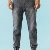 Mens Online Exclusive 5-Pocket Black Acid Wash Denim Jogger