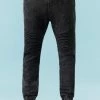 Mens Online Exclusive Drawstring Black Wash Denim Moto Jogger