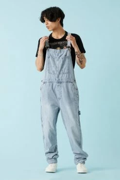 Mens Bottoms Light Wash Denim Overall