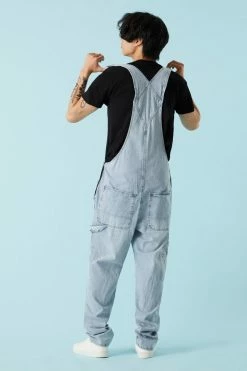 Mens Bottoms Light Wash Denim Overall