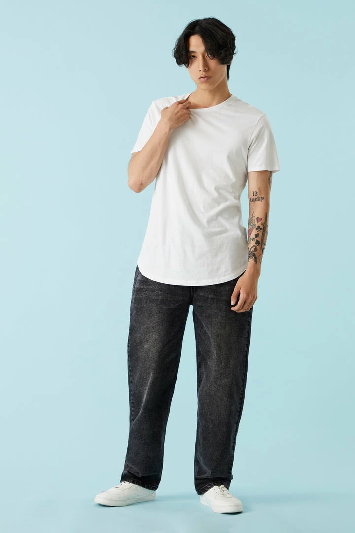 Mens Black Wash Loose Leg Jogger Bottoms 2 Mens Black Wash Loose Leg Jogger Bottoms