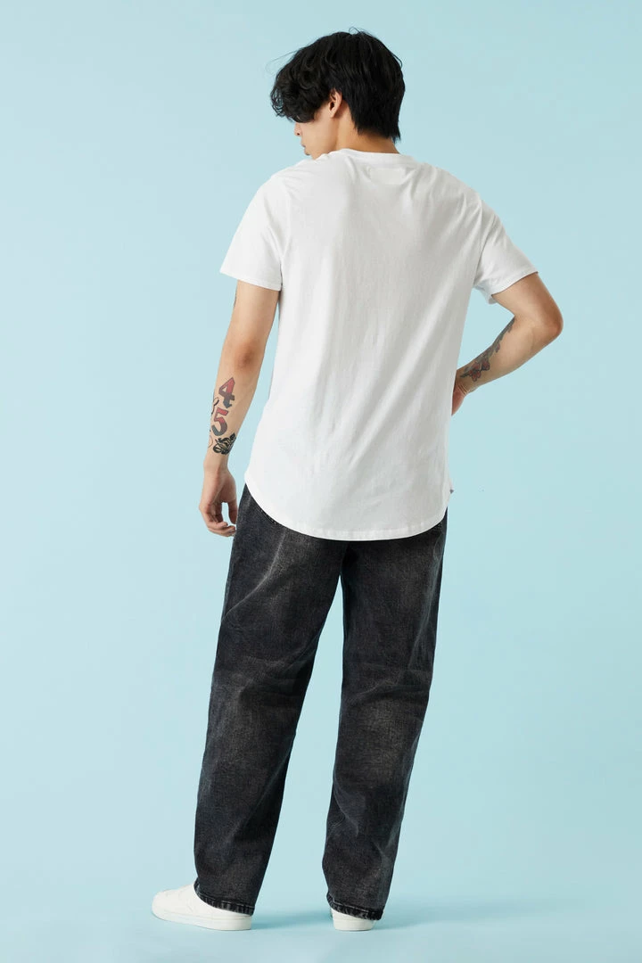 Mens Black Wash Loose Leg Jogger Bottoms 3 Mens Black Wash Loose Leg Jogger Bottoms