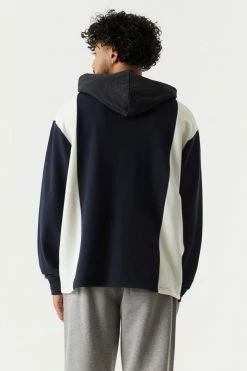 Mens New York Athletic Department Graphic Rugby Hoodie Tops