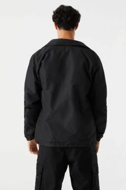Mens Removable Hood Coach Jacket