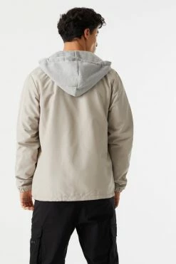 Mens Removable Hood Coach Jacket